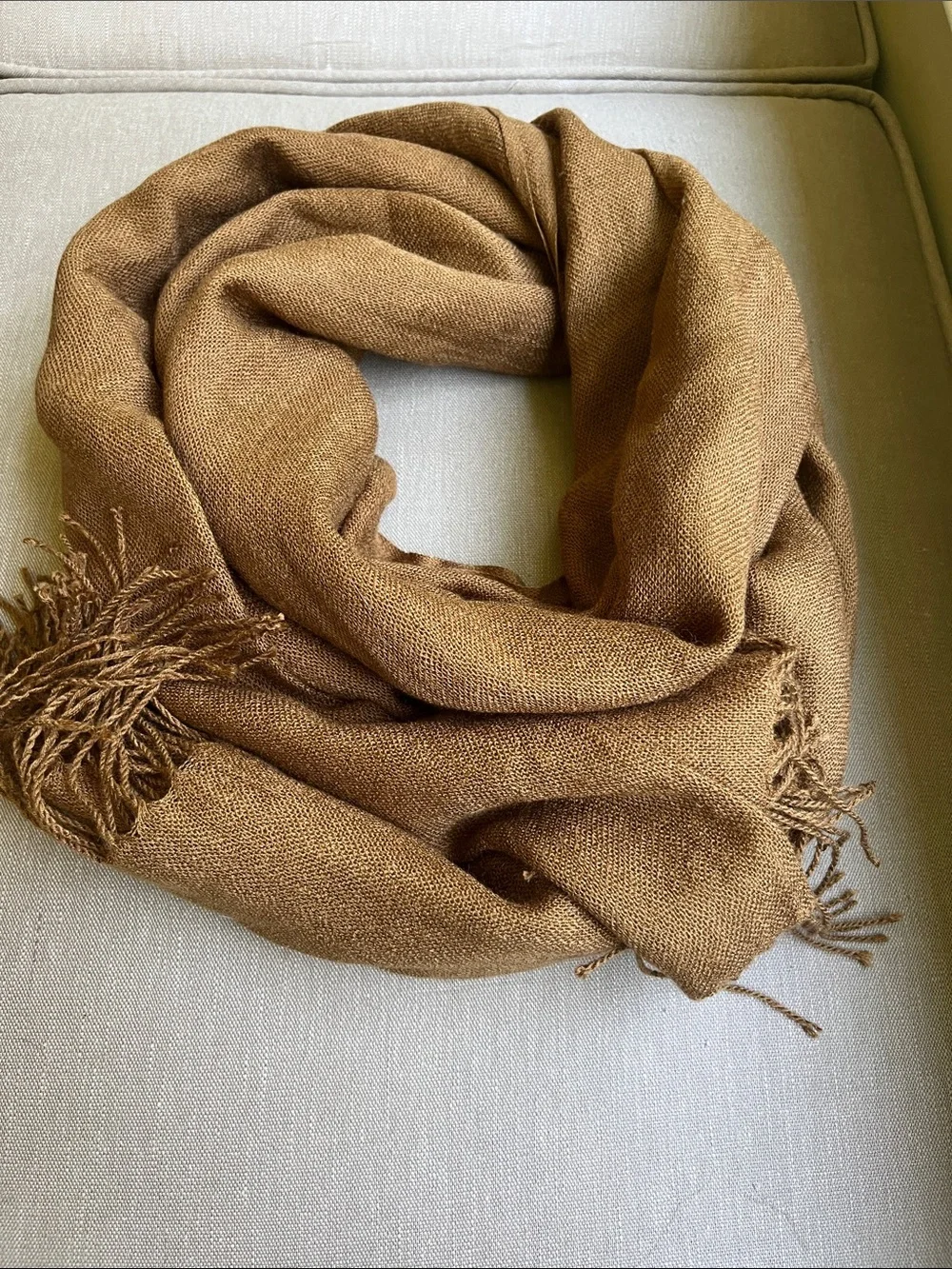 H&M Knit Scarf in Camel Brown